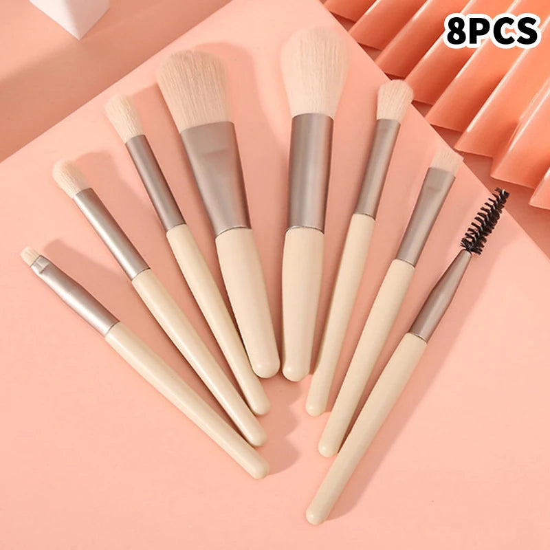 8/10pcs Makeup Brush Set Professional Super Soft Detail Brush Blush Brush Foundation Concealer Eyeshadow Brush Beauty Tools Vue Nude