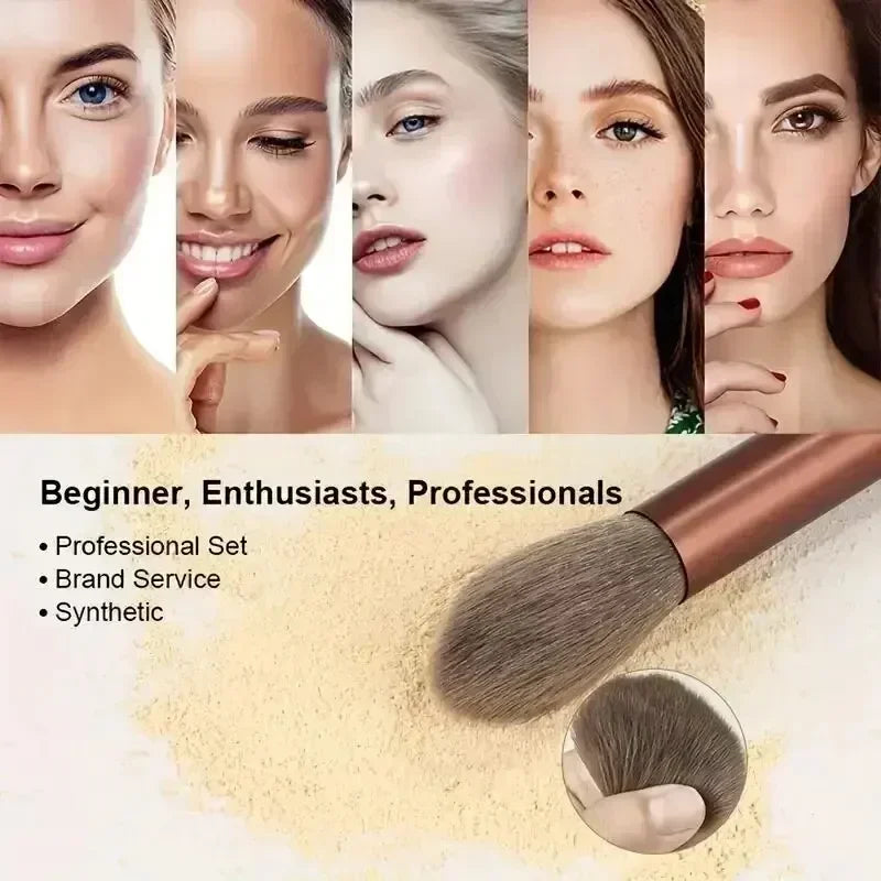 Professional Makeup Brush Set - Soft Fluffy Kabuki & Blending Brushes for Foundation, Powder, Eyeshadow | Beauty Tools Kit Vue