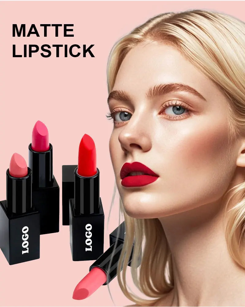 Custom Logo Lipstick Lip Tint Matte Long Lasting Waterproof Velvet Non-stick Cup Lip Glaze Makeup Cosmetics Wholesale Bulk Vue