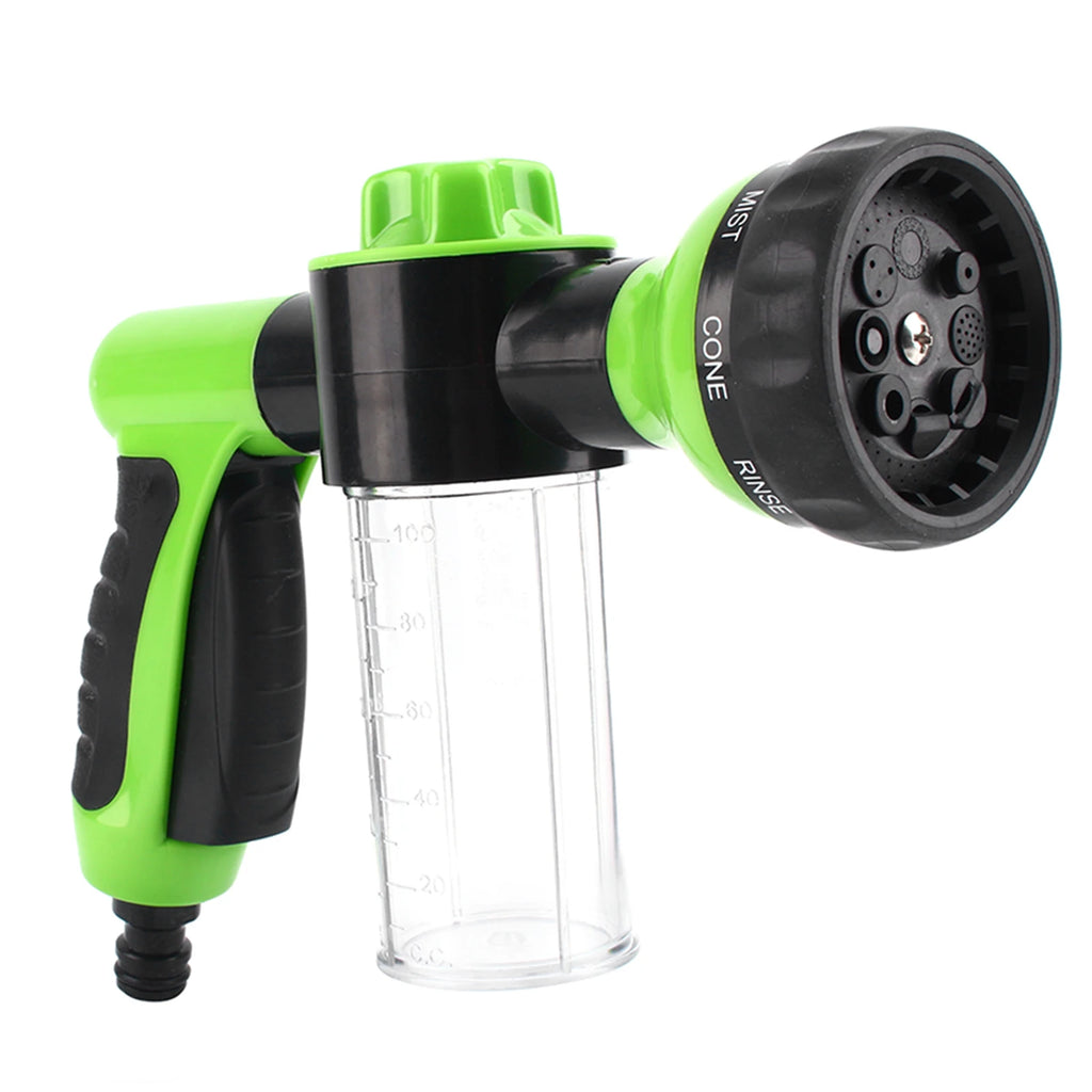 Car Foam Dispenser Car Sprayer Car Foam Hose Sprayer Dispenser 8 Watering Patterns Wash Cleaning Tool Garden Hose Nozzle Sprayer Vue green