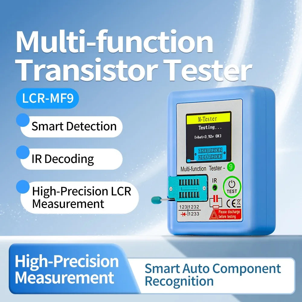 Multi-Function Transistor Tester 1.8" TFT Color Screen LCR Meter Diode MOSFET Thyristor Capacitor Inductor IR Remote Decode Tool Vue Default Title