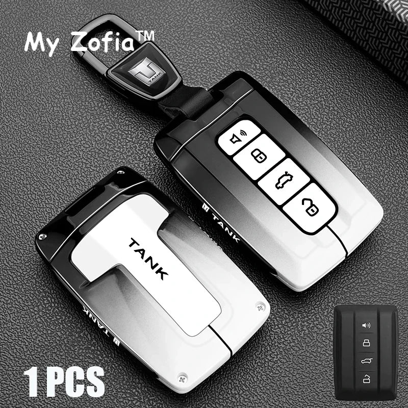GWM Tank 300 2023–2025 Remote Key Case Cover – Zinc Alloy TPU Car Key Case Cover Vue B