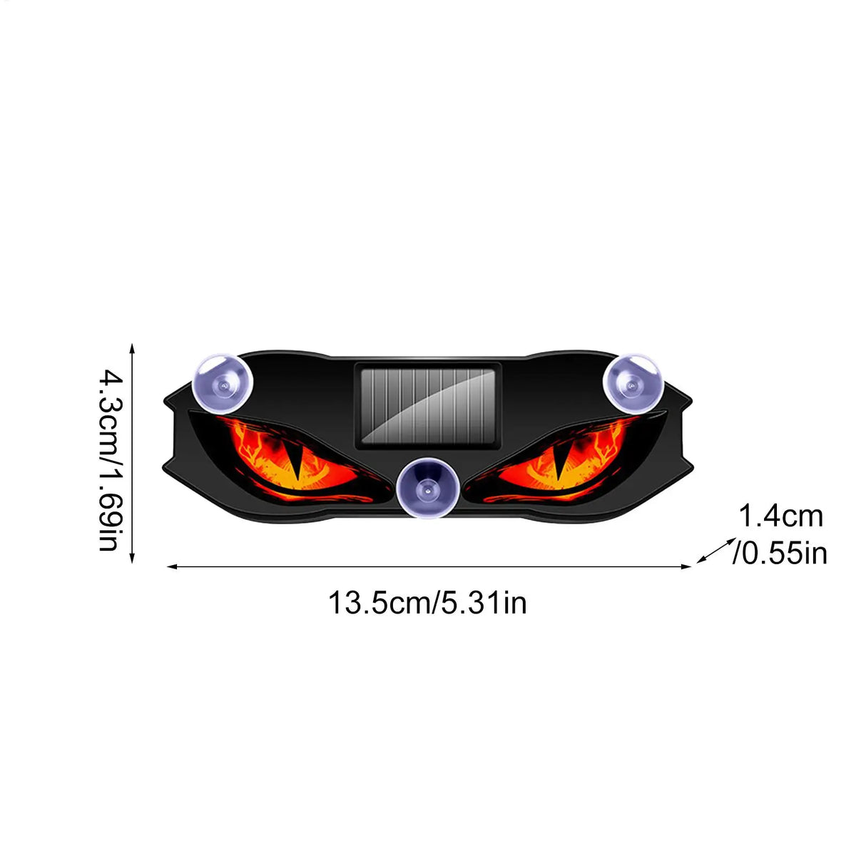 Great Portable Solar Powered Windshield Eyes Wireless Dynamic LED Warning Sign for RV Car Camper Home Holiday Party Front Rear Vue