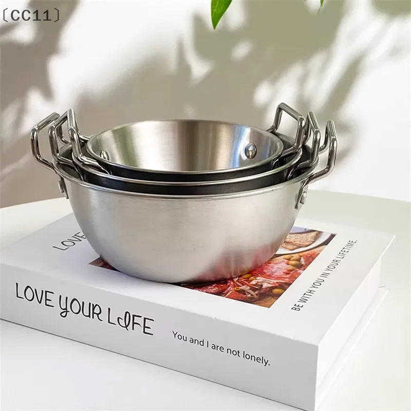 CC11Stainless Steel Seafood Rice Pot Home Cooking Paella Pan Picnic Vue