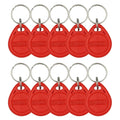 10pcs/Lot 125khz RFID Proximity Keychain Tag Card TK4100 Stickers Keyfob Key Door Entry Access Control KeyChain EM Token Keyfob Vue 10pcs Red Tag