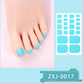 Solid Color Full Cover Toenail Polish Strips Summer Self Adhesive DIY Foot Decals 22tips Baking Free Toe Nail Sticker Wraps Vue 17