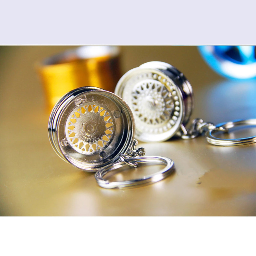 Hot Sale Wheel Rim Keychain Creative Accessories Auto Part Model Pendant 3D Car Keyring Key Chain Ring Keyfob Holder Vue