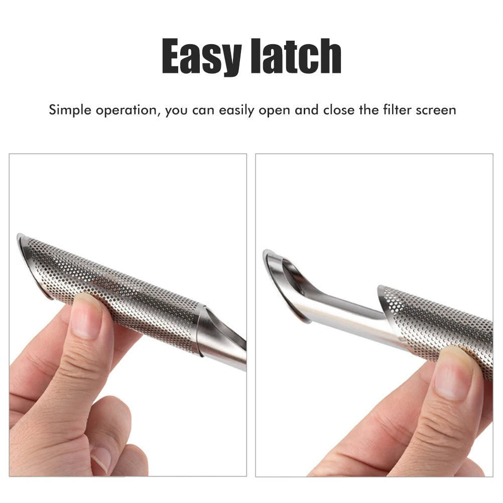 Stainless Steel Tea Strainer Tea Diffuser Hot Tea Strainer Hanging Handle Type Filter Stick for Loose Tea Leaves Vue