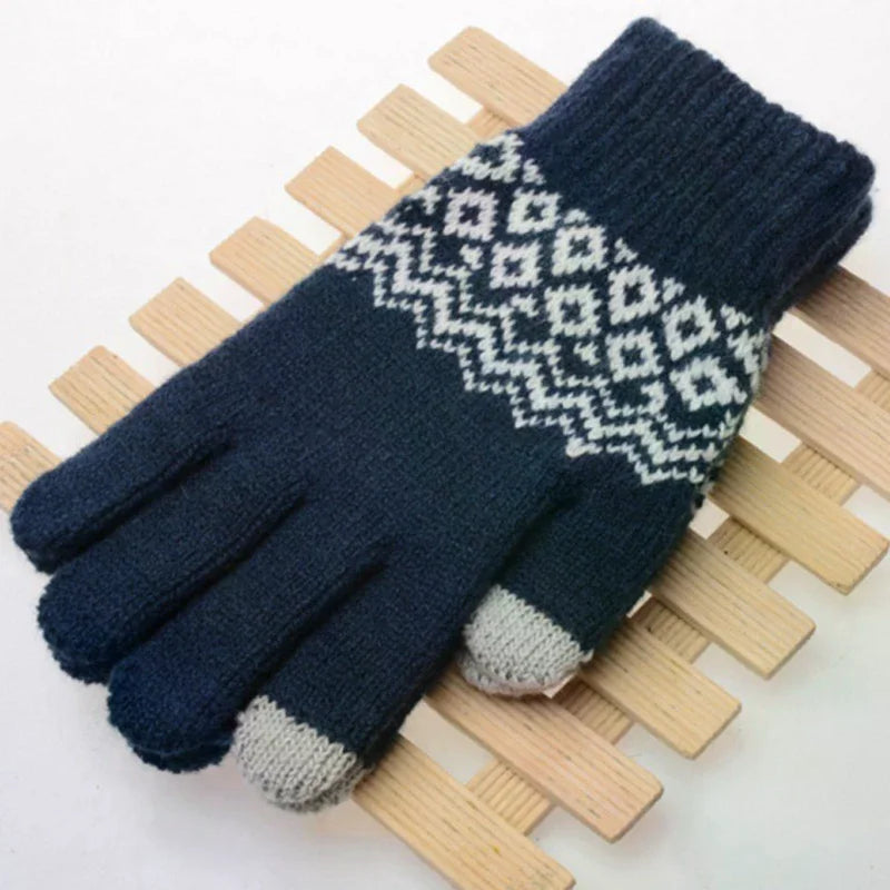 Winter Warm Knitted Gloves Mobile Phone Touch Screen Knitted Gloves Winter Thick Warm Cycling Riding Adult Gloves For Men Women Vue