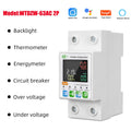 Smart Life PV Smart Circuit Breaker Tuya Voltage Relay 230V Wifi Current Leakage Protection MCB Automatic Switch 63A Vue Number of poles 2P