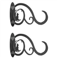 ABKW-2 Piece Garden Iron Hook Bracket Black For Outdoor Indoor Hanging Plants Supplies Vue Default Title