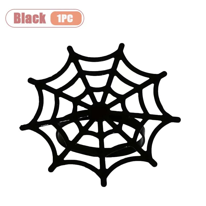 1-20PCS Spider Web Napkin Rings Halloween Party Table Decor for Hotel Restaurant Ghost Festival Dinner Napkin Holder Vue Black-1PC