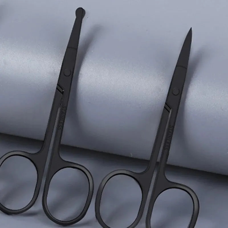 Nose Hair Trimmer, Stainless Steel Round-Tip Safety Scissors for Nose and Ear Hair, -Free, Battery-Free, Portable, Washable Vue