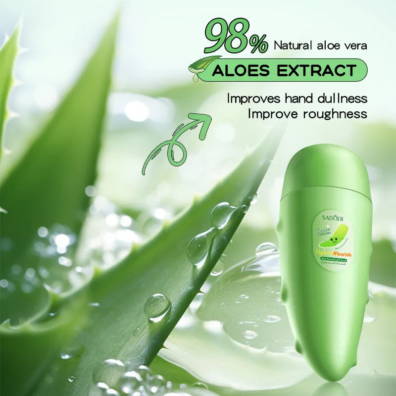 Aloe Vera Moisturizing Hand Cream, Suitable for Dry and Rough Skin, Deeply Moisturizes and Nourishes Chapped and Rough Hands, Leaving Skin Soft and Smooth | Portable Travel Bag, Suitable for Both Men and Women. Daily Skin C Vue