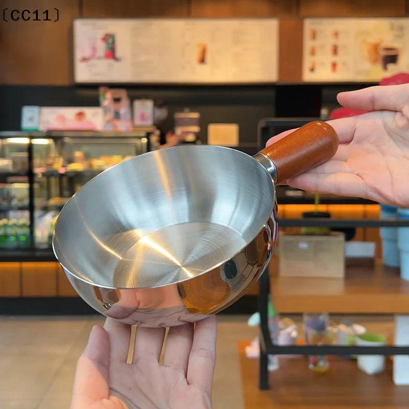 Stainless Steel Noodle Pot One Person High-end Look Wood Finish