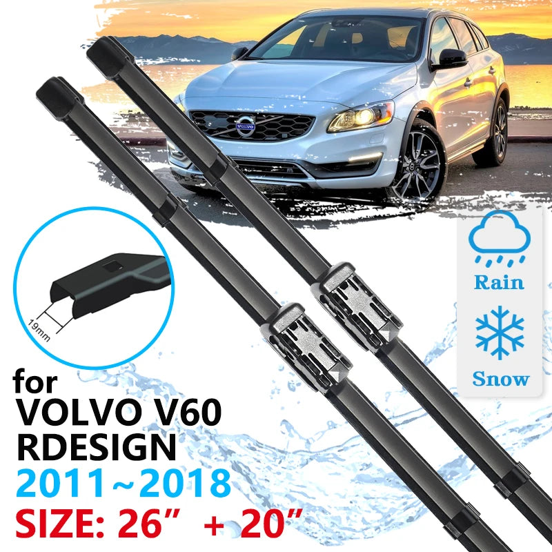Front Wiper Blades for Volvo V60 R-Design 2011–2018 Windshield Wiper Blades Vue