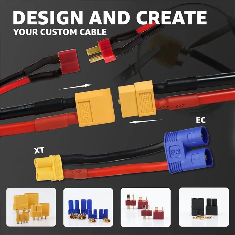 Hot-82Pcs T-Plug XT90/XT30/XT60/ EC5/EC3 Male & Female Plug Adapter Vue