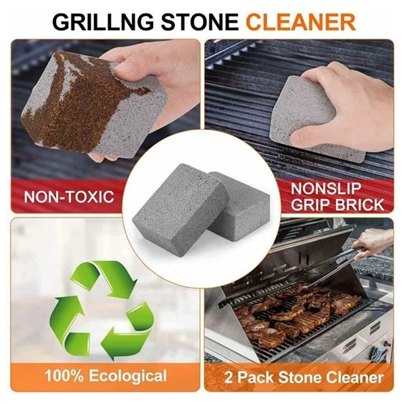 ABKW-4Pack Grill Griddle Cleaning Brick Block,Grill Cleaning Brick,For Flat Tops, Griddles, Grills - Natural Lava Pumice Rock Vue