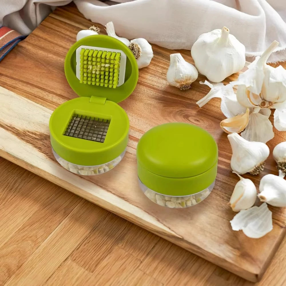 Mini Garlic Press Chopper Manual Garlic Mincer Slicers Grater with Storage Box Vegetable Cutter Kitchen Fruit Vegetable Tools Vue