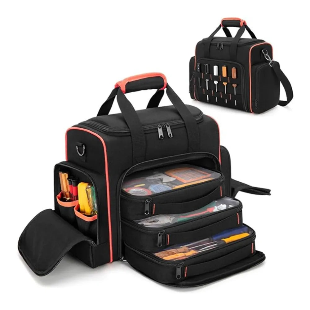 Spot New Wear-Resistant Oblique Span Oxford Cloth Multi-Layer Electrical Toolkit Hardware Storage Bag Shoulder Portable Toolkit Vue