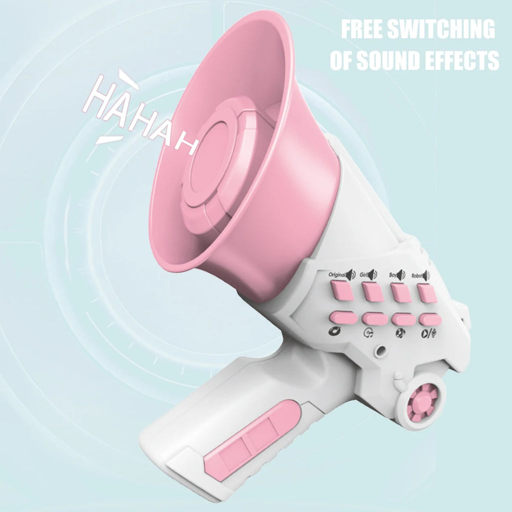 Portable Megaphone Speaker Siren Bullhorn Toys, Smart Multi Voice Changers Toy Funny Party Prank Handheld Loudspeaker Megaphone Vue Pink