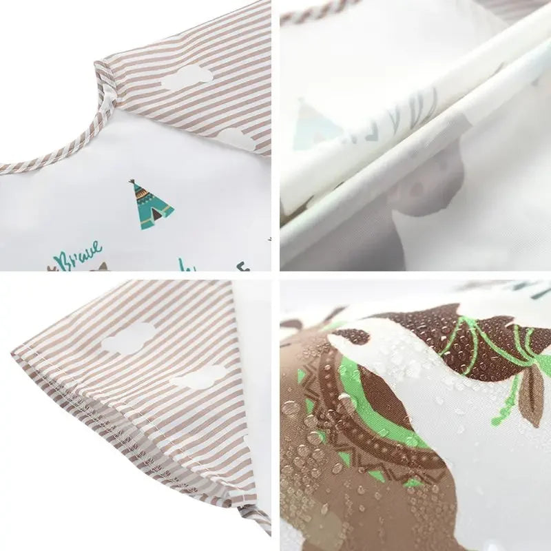 0-3Y Boys Girls Burp Clothes Smock Infant Baby Cartoon Sleeveless Waterproof Eating Toddler Art Apron Animal Smock Soft Baby Bib Vue