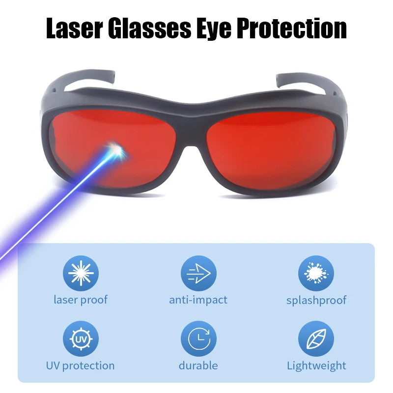 Laser Goggles ANSI Z87.1 Approved OD7+ 800-1100nm Impact-Resistant PA Frame Laser Lenses for High Power Fiber Laser Cutting Vue