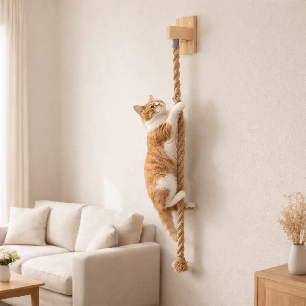 Wear Resistant Cat Scratch Rope Bite Resistant Screw Fixation Sisal Rope Cat Climber Space Saving Cat Climbing Shelf Play Vue