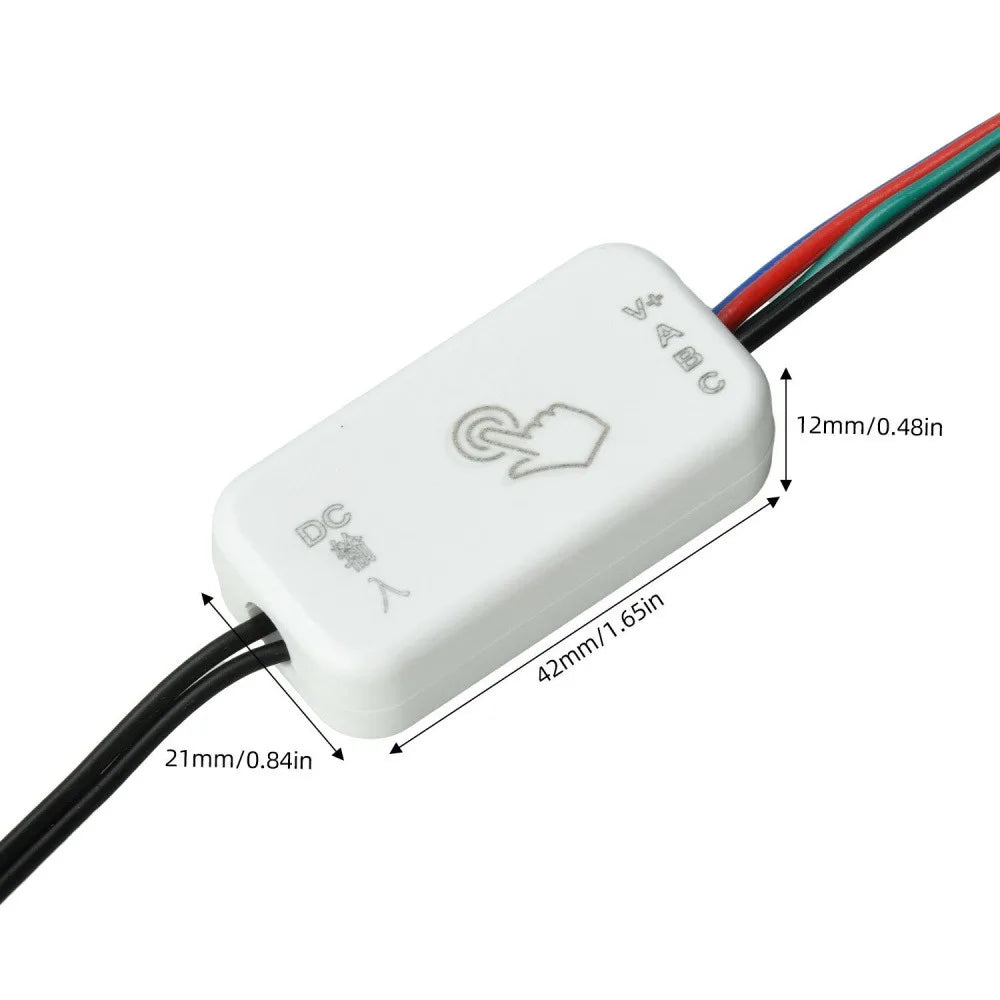 DC5-24V RGB Touch Sensor Controller 3A Max Load LED Strip Full Color Dimmer Touch Switch 7 Colors Cycle Brightness Adjustable Vue
