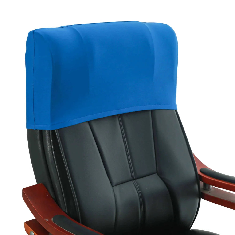 Solid Color Office Chair Backrest Cover Dustproof Elastic Chair Back Protector Comfortable Stretchable Chair Head Cover Vue Blue