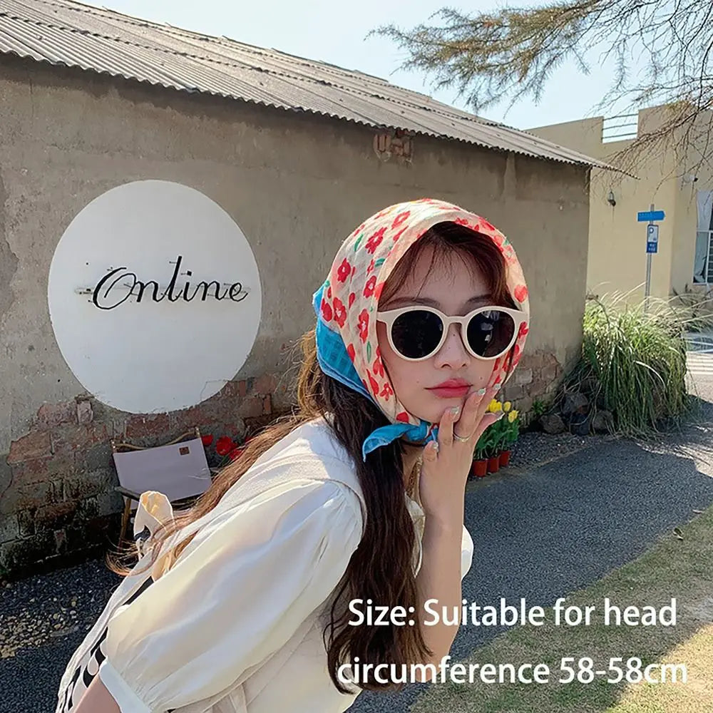 Flower Printed Headscarf Gentle INS Sun Protection Headband Towel