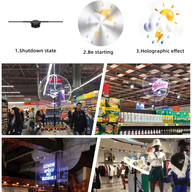 42CM Wifi 3D Hologram Projector Fan Remote Wifi Control 3d led projector Display Player Holographic Advertising Projector Vue