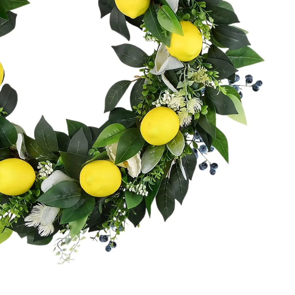Front Door Artificial Spring Wreaths Lemon Wreath Front Door Handmade Spring Hanging Decorative Garland And Sh Elegant Vue
