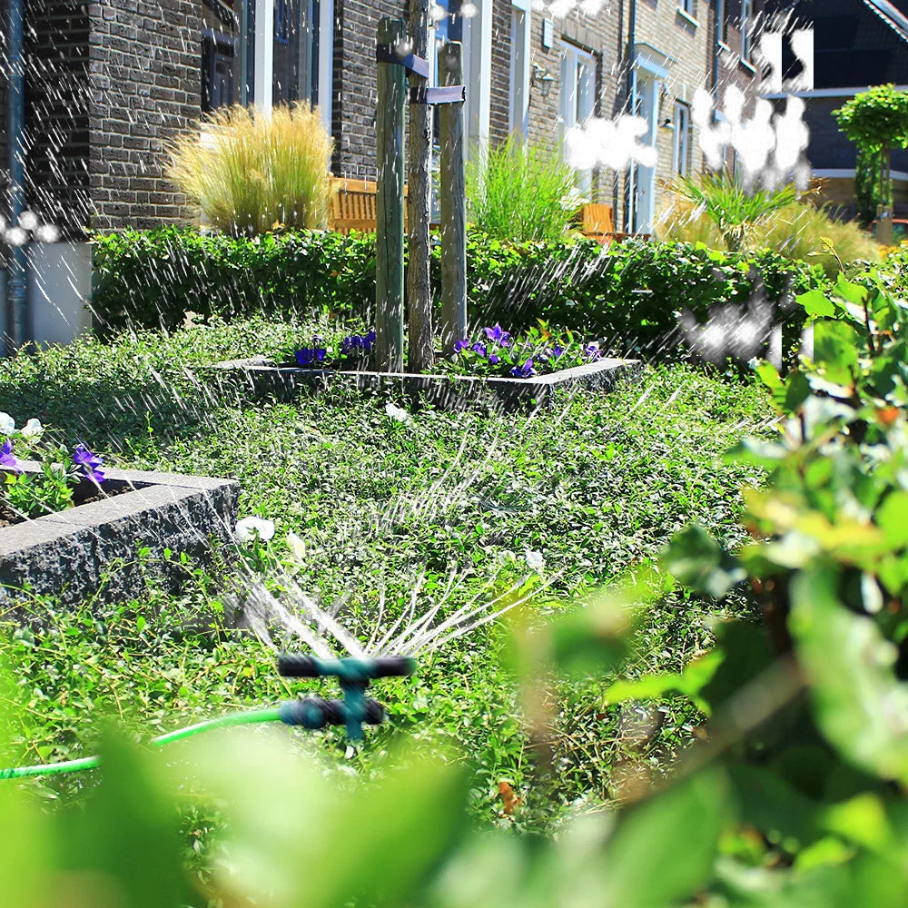 360 Degree Rotating Sprinkler with Three-arm Sprayer and Plastic Ground Plug Irrigation Sprinkler with Adjustable Nozzle Automat Vue