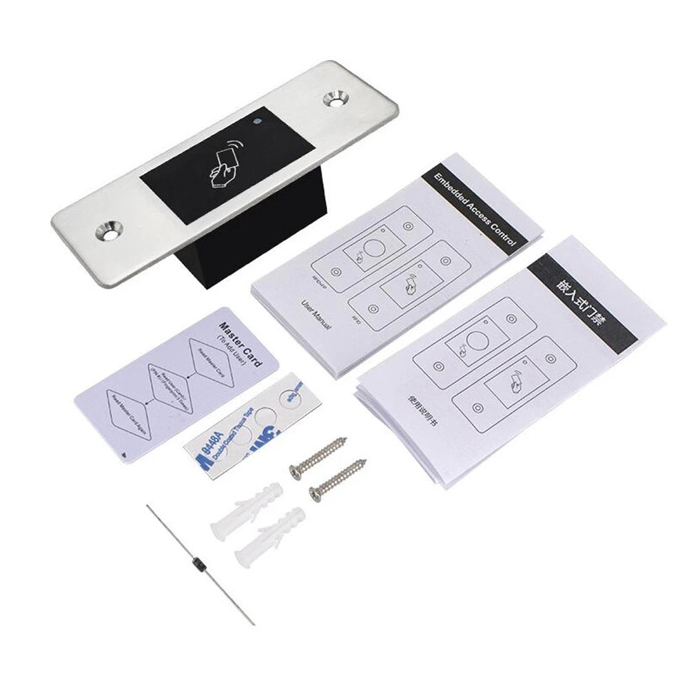 Metal Embedded Access Control Kits F99 Sets 125KHz RFID Keyfob Reader Fingerprint Door Lock Electric Gate Door Opener Waterproof Vue