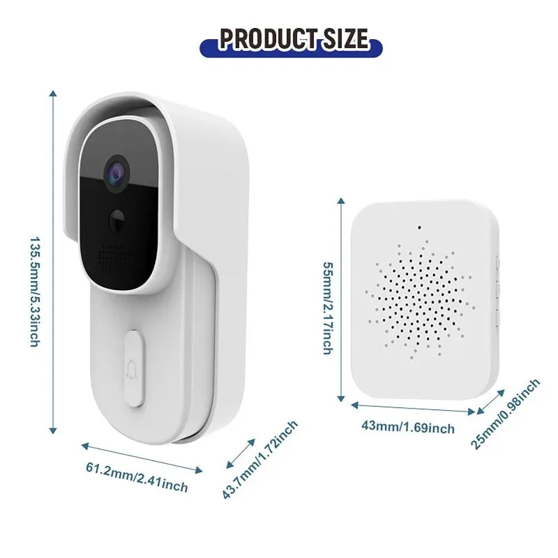 Wide View Tuya Smart Life APP WiFi Audio Video Intercom IP55 Waterproof Doorbell Door Camera for Alexa Google Wired Connect Vue