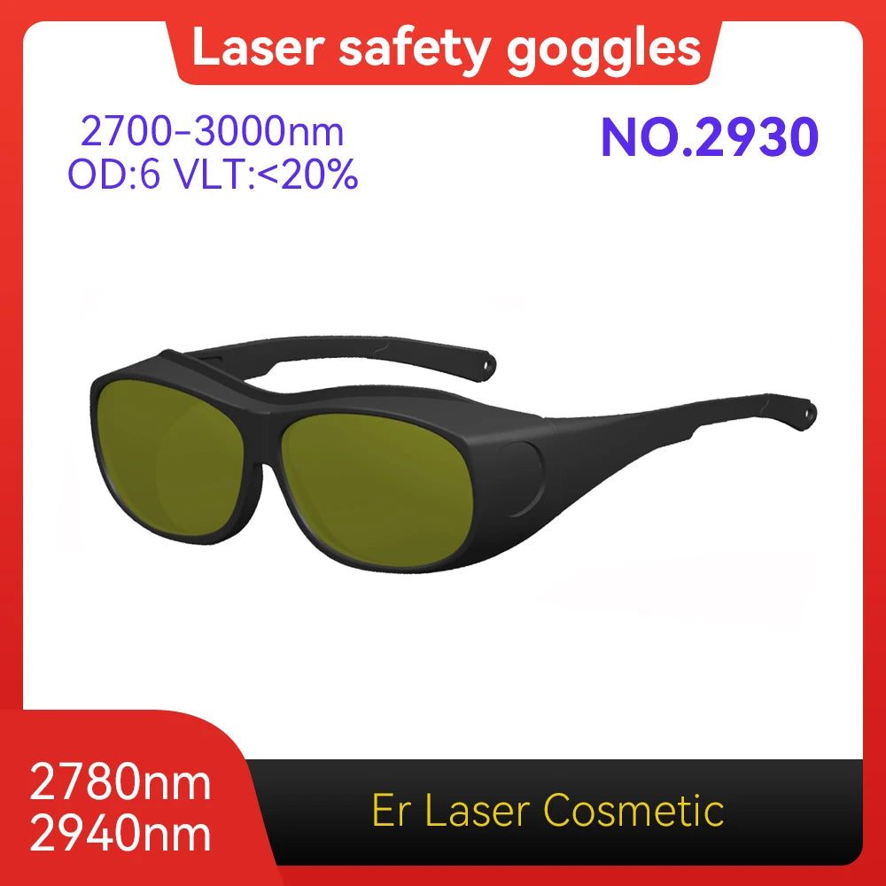 Laser Goggles ANSI Z87.1 Approved OD7+ 800-1100nm Impact-Resistant PA Frame Laser Lenses for High Power Fiber Laser Cutting Vue Model 2930 OD6