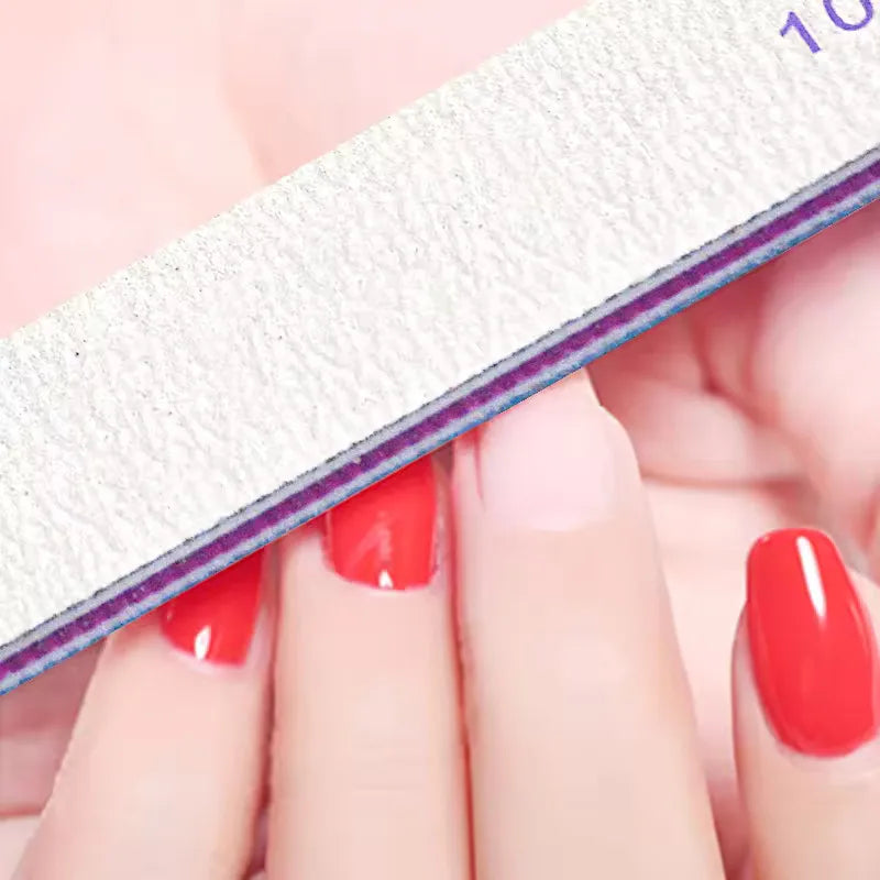 Nail Files (10Pack), 100/180 Grit Emery Boards Nail File for Natural Nails and Acrylic Nails, Double Sided Emory Boards limas p Vue