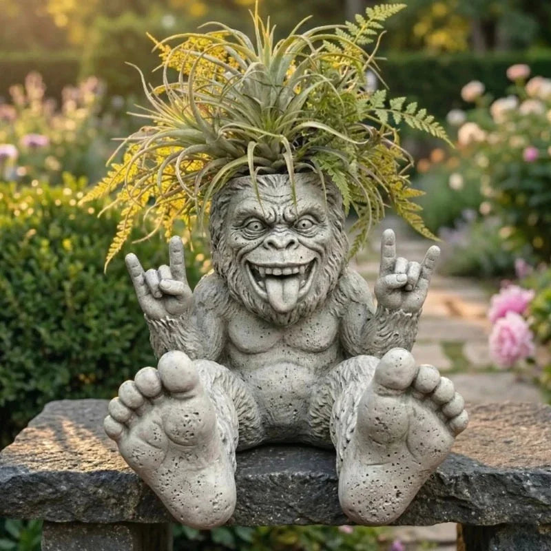 Legendary Forest Creature Rock On Rebel Garden Planter Outdoor Pot Sculpture For Patio Decor For Adults Kids Halloween Gift Vue