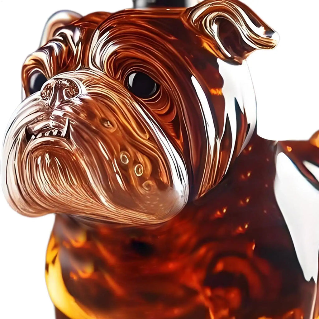 Dog Liquor Decanter Dad Husband Glass Whiskey Decanter Bottle Exquisite Bulldog Liquor Bottle Fun Home Decoration for Holidays Vue