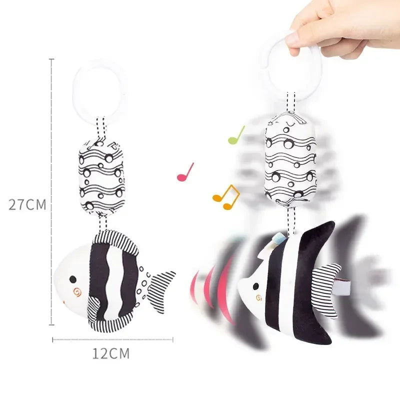 vvocciNew Baby Animal Rattles Bed Stroller Bell Toys Newborn Grab Ability Training Dolls Educational Plush Infant Toy 0-12 Month Vue