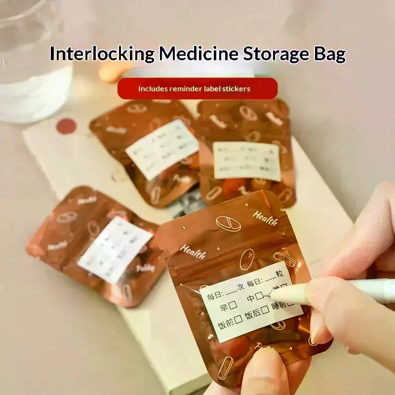 Travel Medicine Storage Secure Reusable Pill Pouch Set Light-proof for Easy Organization Vue
