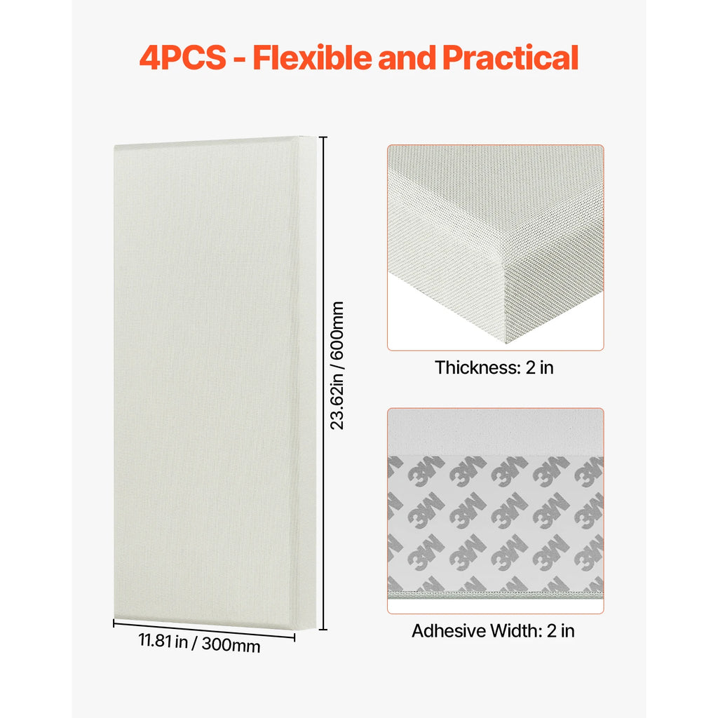 VEVOR 4-Pack Fiberglass Acoustic Panels NRC 0.95 – Beige Acoustic Wall Panels Vue