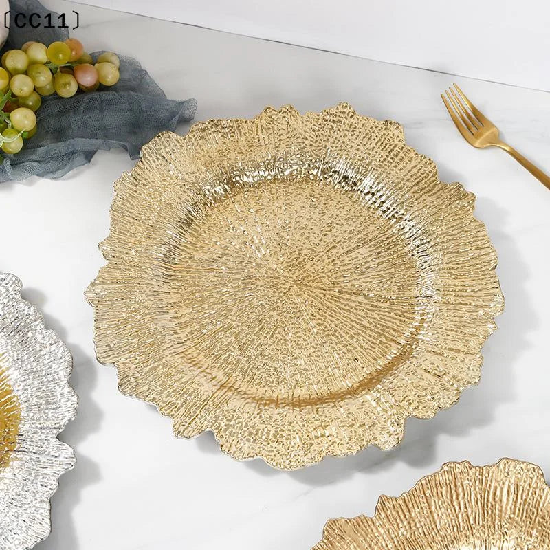 Floral Reef Round Plastic Chargers Plates Large Dinner Plate Wedding