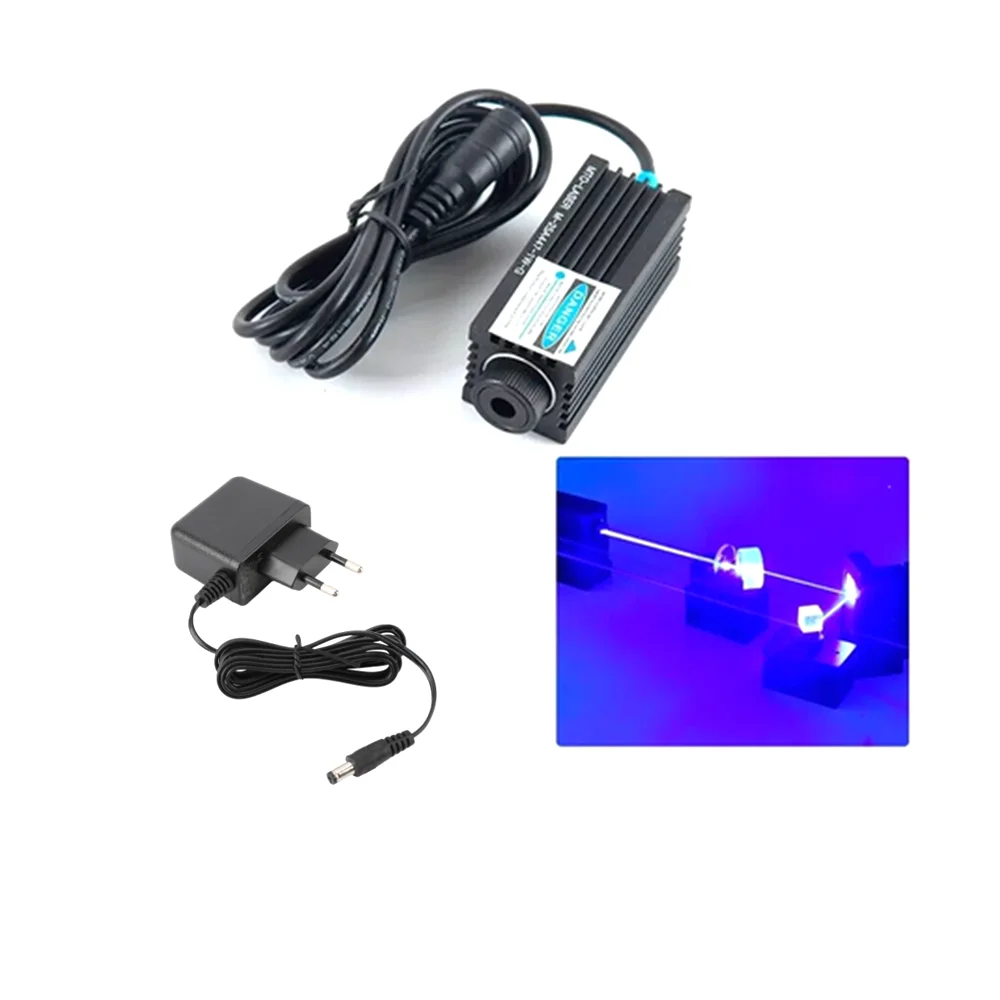 Focusable 450nm 1W Pure Blue Laser Dot Module Micro-Engraving with Adapter12V Vue UK Plug