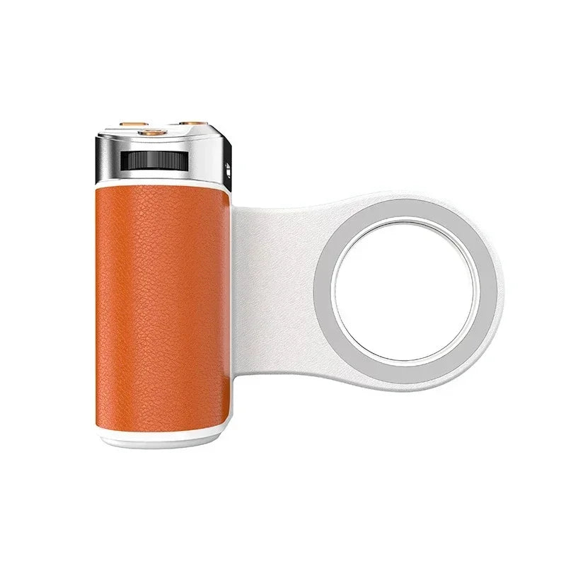 Smartphone Photography Magnetic Shutter Anti-Shake Photo Stabilizer Bluetooth Remote Control Release Zoom Handle Live Streaming Vue Orange