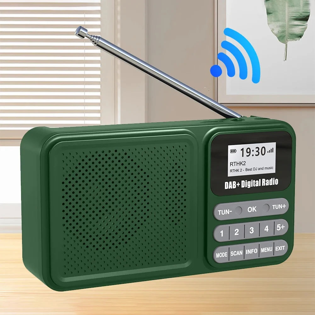 Handheld DAB FM Radio Wireless Bluetooth MP3 Player Support U-Disk TF Card Slot Stereo Sound LCD Screen for Outdoor Hiking Vue