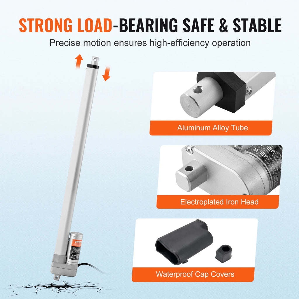 12V Linear Actuator 3000N 20" Stroke IP65 Waterproof + Bracket Linear Actuator Vue