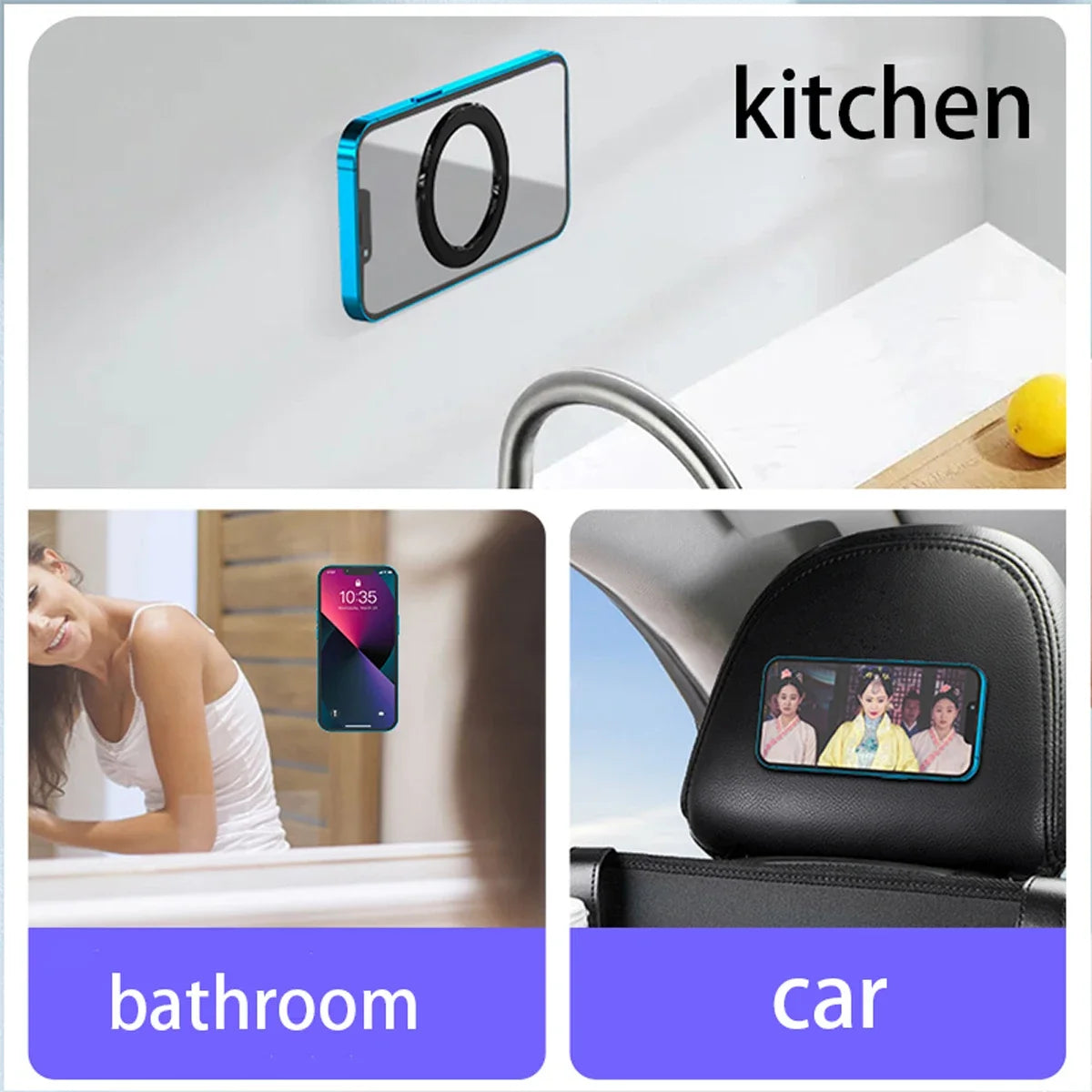 Universal Strong Magnet Phone Stand Holder for Magsafe iPhone 12/13/14/15/16/17 iPad Car Wall Use Ring Holder Tablet Stand Vue