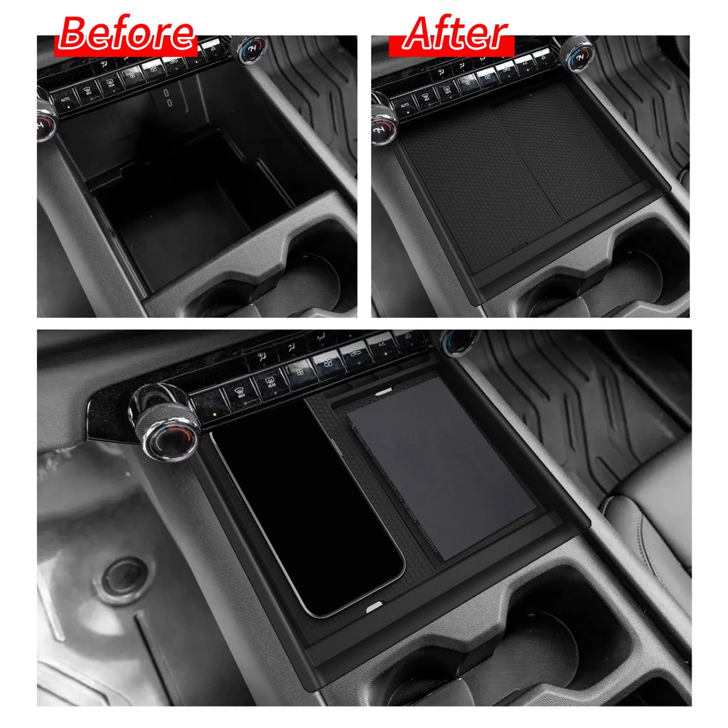 Smabee for Chevy Silverado EV 2024-2026 Car Double Layer Center Storage Tray Dual Layer Console Insert Tray Accessories Vue